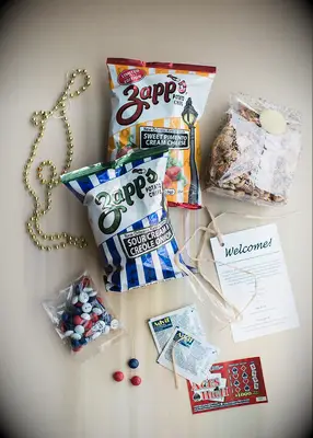 Tasty provisions for wedding welcome bag 