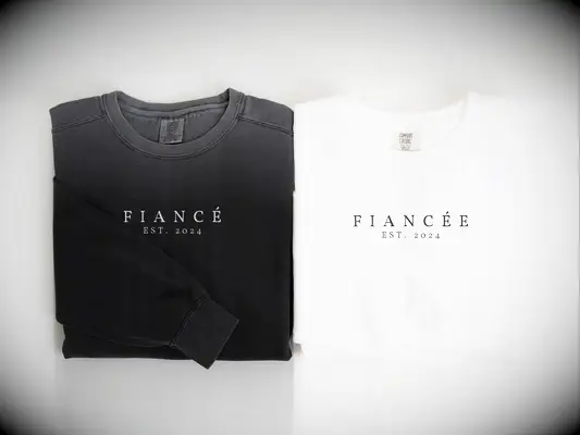 Matching sweatshirts engagement gift from parents