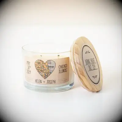 Anniversary Map Candle