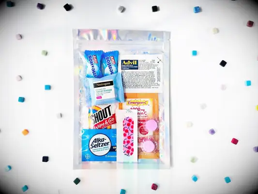 Holographic hangover kit for your wedding guests