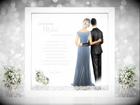 To My Brother On Your Wedding Day custom illustration gift
