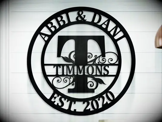 Family name metal sign personalized last-minute bridal shower gift