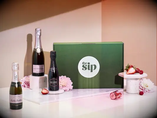 The Sip Society pink bubbly rosé gift set last minute bridal shower gift idea