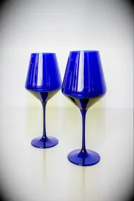 Blue wine glasses, 45th anniversary gift
