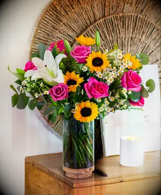 Vase of fresh flowers