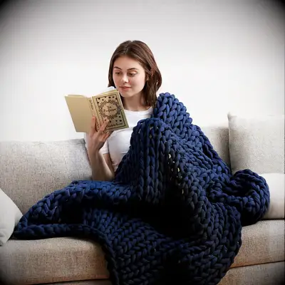 Blue weighted blanket, 45th anniversary gift