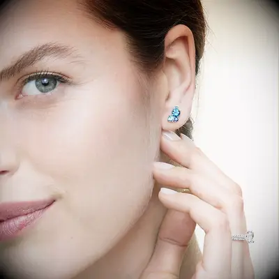 Mixed stone earrings, 45th anniversary gift