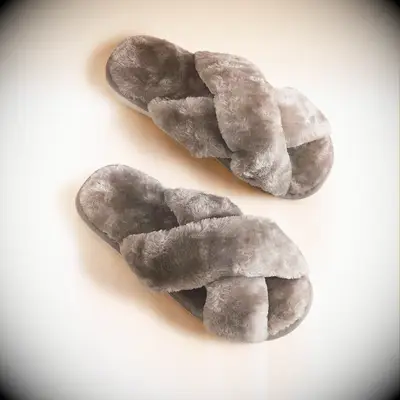 Fuzzy slippers gift