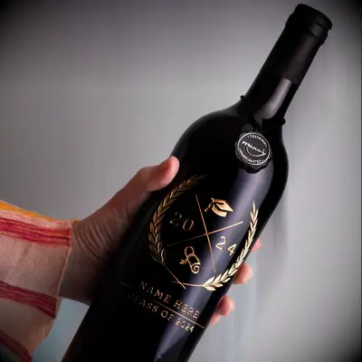 Engraved wine bottle gift