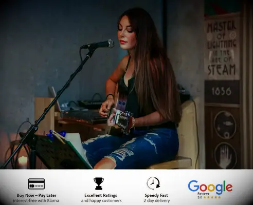 Singer playing guitar