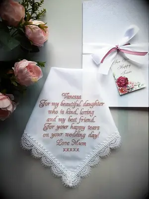 bridal handkerchief for the best wedding gift for your daughter
