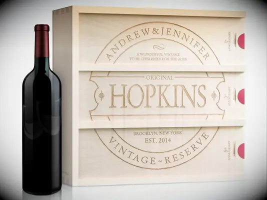Anniversary wine box wedding gift for daughter