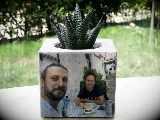 Custom photo planter picture gift idea
