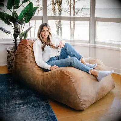 Leather bean bag chair