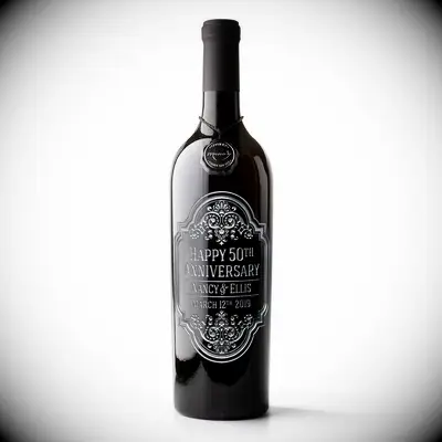 Engraved wine bottle