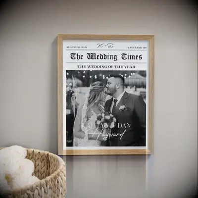 Custom wedding newspaper print