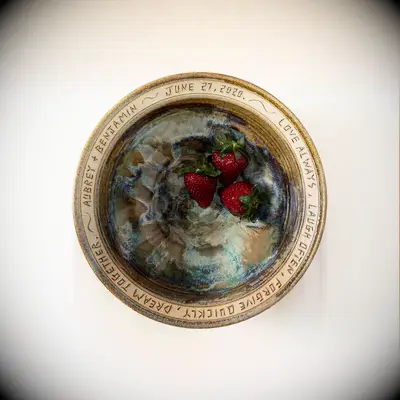 Personalized gold bowl gift