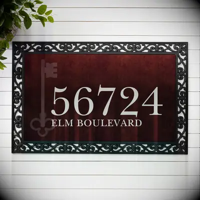 Custom address doormat