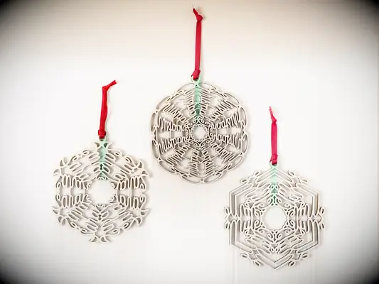 Family name wooden snowflake ornament Christmas gift for significant other