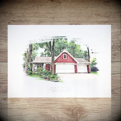 Custom home portrait gift