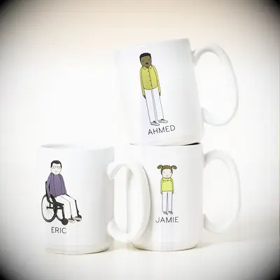 Customized portrait coffee mug gift for groomsmen