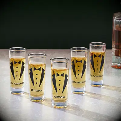 Groomsmen Shot Glasses for the best wedding party gift
