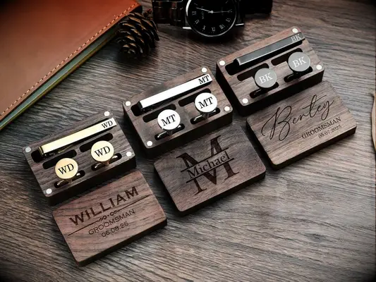 Engraved cuff links groomsman proposal gift