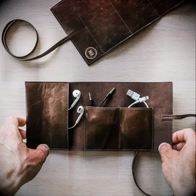 Leather charger wallet