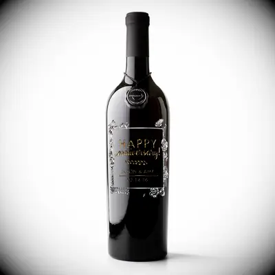 Personalized bottle of wine 24th anniversary gift