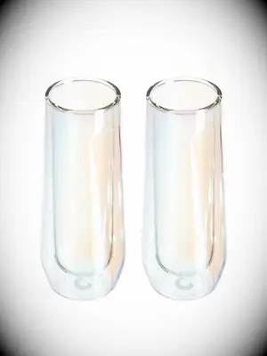 24th anniversary opalescent champagne flutes