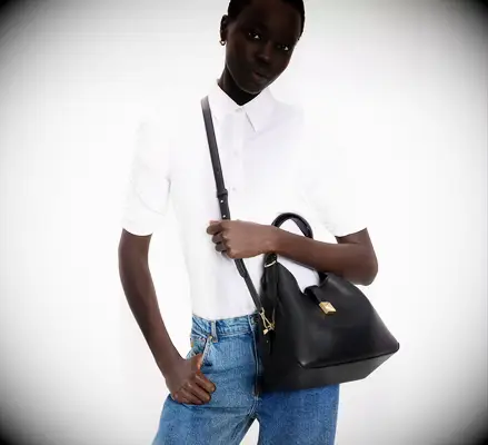 Black leather cross body bag