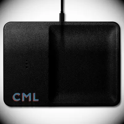 Sleek black charging tray