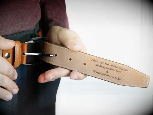 Personalized leather belt 9 year anniversary gift
