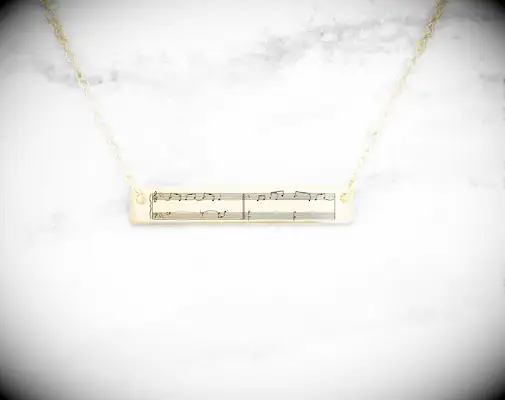 Music-inspired necklace 9 year anniversary gift