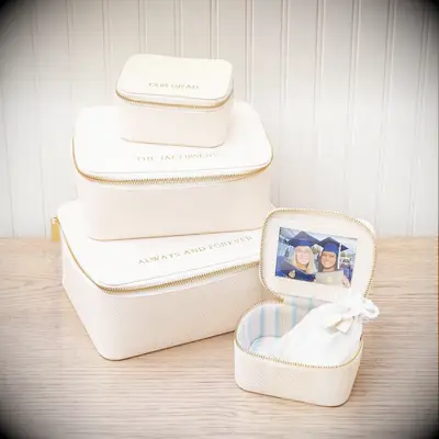 Leather travel case maid of honor gift for bride