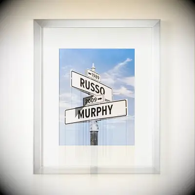 Platinum frame art print personalized 20th anniversary gift