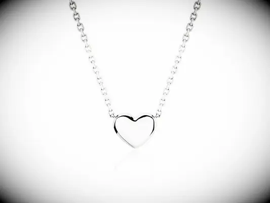 Simple platinum heart pendant 20th anniversary gift for her