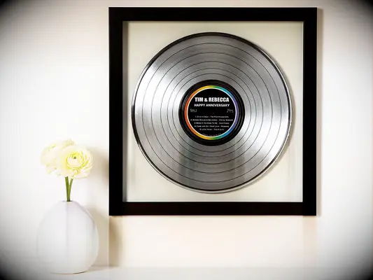 Personalized platinum record artwork 20th anniversary gift
