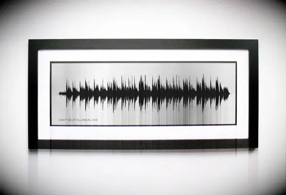 Framed sound wave art print 20th anniversary gift idea
