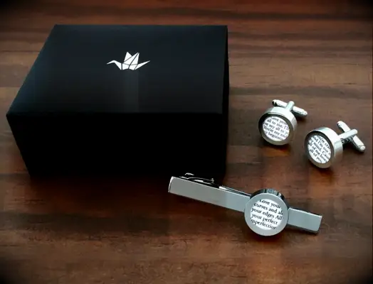 Paper cufflinks gift for your paper anniversary