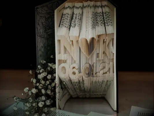 Folded book art paper anniversary gifts