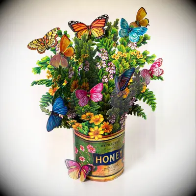 Pop-up butterfly greeting card paper anniversary gift