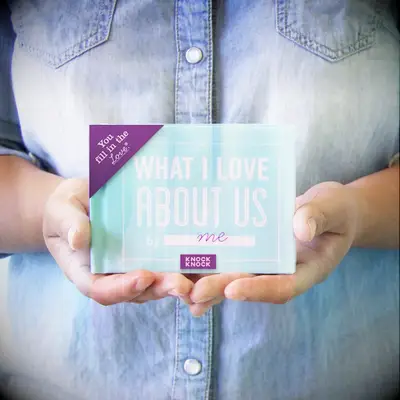 Fill-in-the-blank love story book paper anniversary gift from Knock Knock