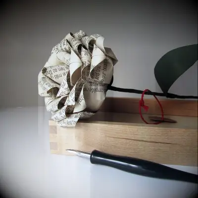 Paper rose anniversary gift