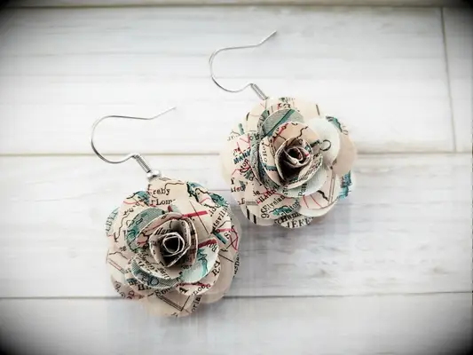 vintage paper earrings paper anniversary gifts