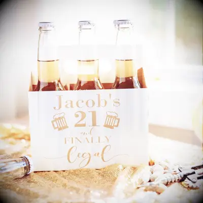 Personalized 21st birthday Card Caddy for six pack gift idea for boyfriend