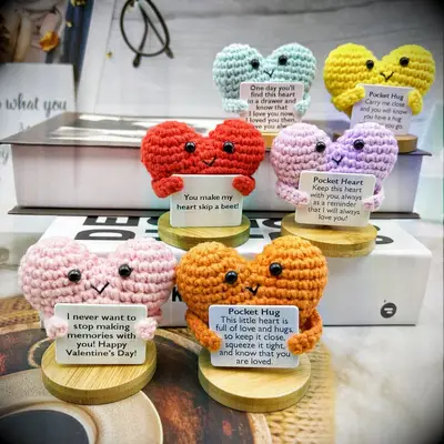 Handmade crochet hearts