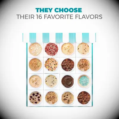 Box of freshly baked cookies