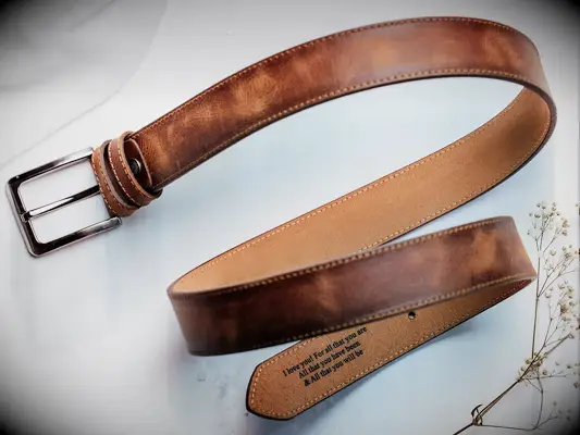 Personalized leather belt