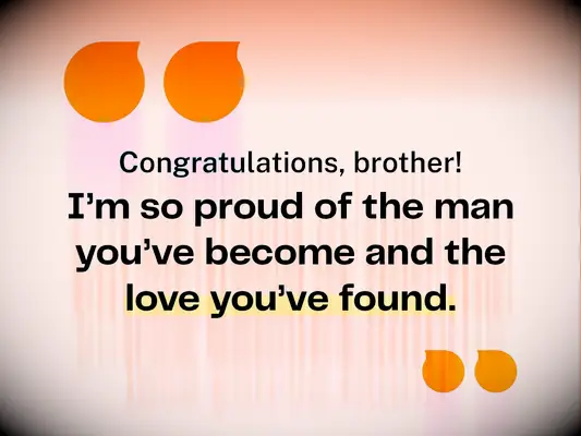 Congratulations message for brother from sister on wedding